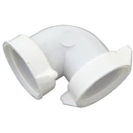 Lavatory/Kitchen Drain Elbow, 90 Degree, White Plastic