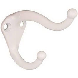 Hat & Coat Hook, White, 2-Pk.