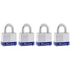 Keyed-Alike Laminated Padlocks, 4-Pack, 1-1/2 In.