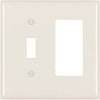 Almond 1-Toggle & 1 Decorator Opening Nylon Wall Plate