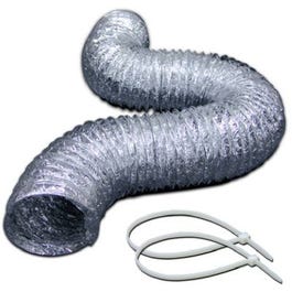 Lama-Flex Duct Pipe, Flexible, Aluminum Film Laminated, 4-In. x 8-Ft.