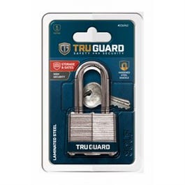 Keyed Padlock, Long-Shackle, Laminated, 1.5-In.