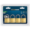 Keyed-Alike Padlocks, Solid Brass, 1-9/16-In., 4-Pk.