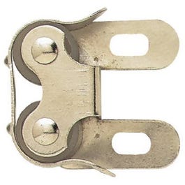 Cabinet Catch, Double Roller C Clip, Nickel-Plated, 1-In.