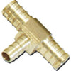 Barb Pex Tee, Lead-Free Brass, 3/8 x 3/8 x 3/8-In.