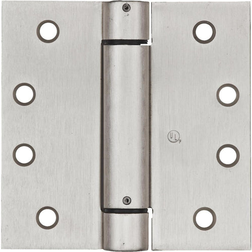 National 4 In. Satin Nickel Square Spring Door Hinge