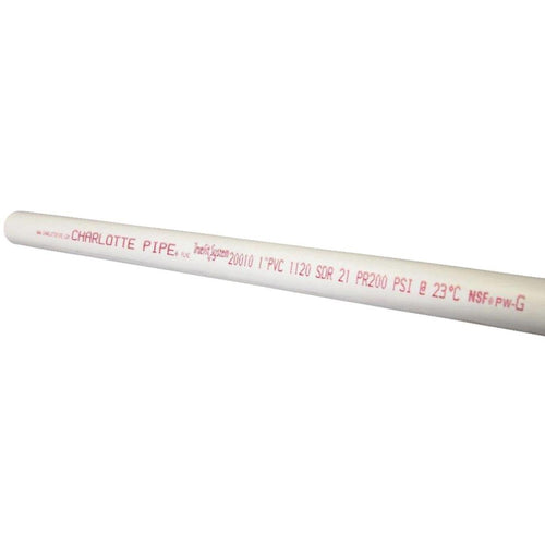 Charlotte Pipe 1 In. x 10 Ft. Cold Water PVC Pressure Pipe, SDR 21